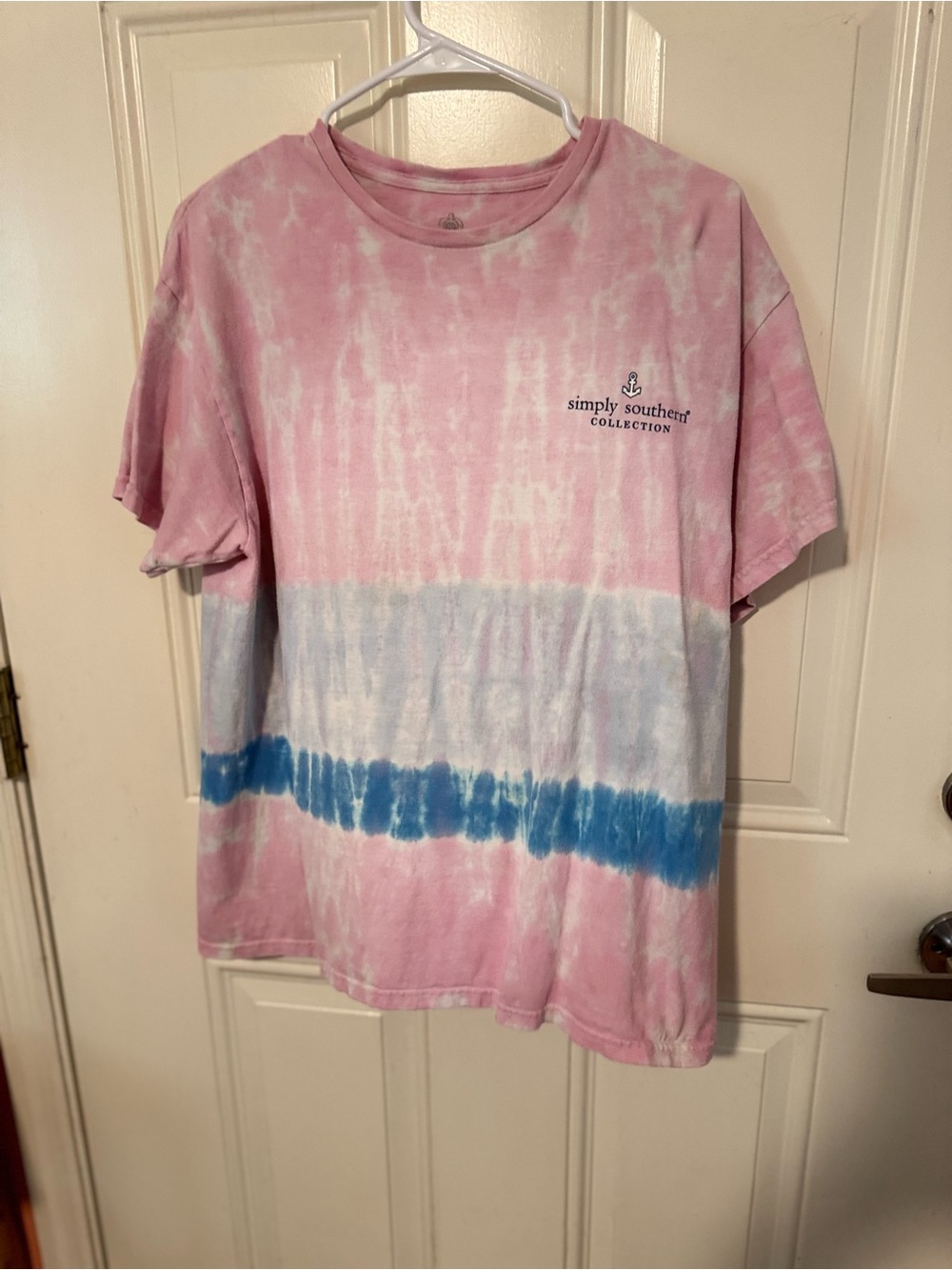 Simply Southern women’s ' Pink & Blue Tie-Dye Tee